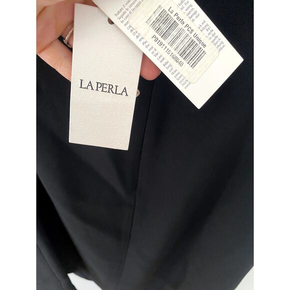 La Perla One Shoulder Puff Sleeve Bow Mini Black Dress Cocktail Designer USA 10 - Picture 6 of 8
